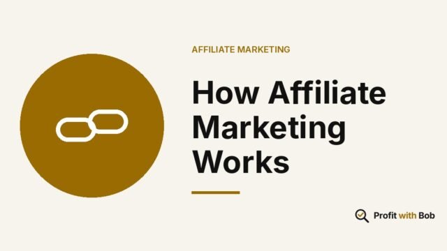 Profit with Bob graphic: "How Affiliate Marketing Works" (Affiliate Marketing)